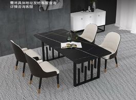 Foto van Meubels stone plate anti scratch dining table and chair combination light luxury small household mod