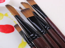 Foto van Huis inrichting amtmbs 6pcs high quality artist nylon hair wooden handle acrylic oil paint brush set