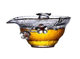 Foto van Huis inrichting glass tea bowl silver flower decor gaiwan 150ml kung fu set master cup lid kit teawa
