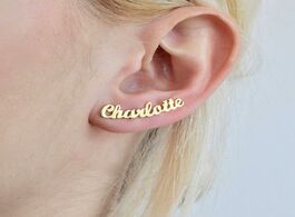 Foto van Sieraden custom earrings personalized name stainless steel for women customize initial nameplate jew