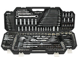 Foto van Gereedschap auto repair toolbox and maintenance socket wrench german multi function combination tool