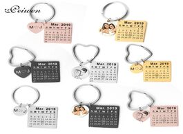 Foto van Sieraden personalized customized calendar keychain custom photo anniversary date highlighted with he