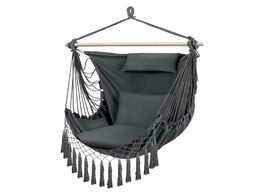 Foto van Meubels with pillow hanging hammock chair swinging seat travel camping home garden adults kids indoo