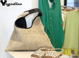 Foto van Tassen fashion rattan women shoulder bags wikcer woven female handbags large capacity summer beach s