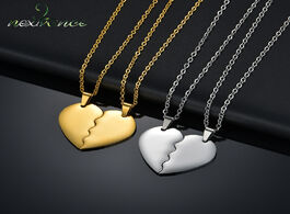 Foto van Sieraden nextvance simplicity neclace stainless steel heart pendant necklace gold lover couple lady 