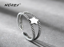Foto van Sieraden nehzy 925 sterling silver ring high quality hollow five pointed star woman fashion jewelry 