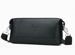 Foto van Tassen genuine leather clutch bags for men long money wallet shoulder messenger bag phone pocket lar