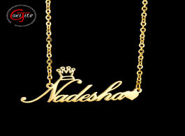 Foto van Sieraden goxijite personalized name pendant necklace for women custom crown heart nameplate choker n
