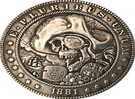 Foto van Huis inrichting 1881 pirate skull souvenir coins collectibles 3d antique metal commemorative morgan 