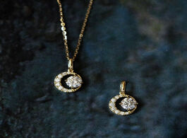 Foto van Sieraden 925 sterling silver fashion simple crescent crystal moon pendant necklace women shiny high 