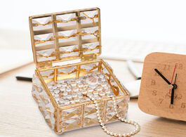 Foto van Huis inrichting rhinestone earring ring pearls storage box jewelry organizer with cover home decor