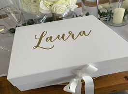 Foto van Huis inrichting personalised gift box a4 deep white large with ribbon bridesmaid will you be my maid
