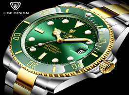Foto van Horloge lige 2020 new men mechanical wristwatch stainless steel 100atm waterproof watch top brand lu