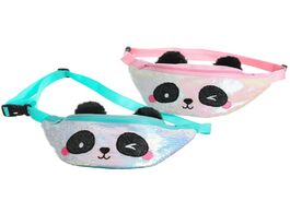 Foto van Tassen cute cartoon panda kids waist bag girls sequins fanny pack christmas children travel shoulder