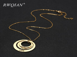 Foto van Sieraden family custom name necklace circles pendant personalized 18k gold stainless steel mom namep