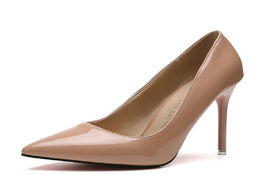 Foto van Schoenen 2020 hot women shoes pointed toe pumps patent leather dress high heels boat wedding zapatos