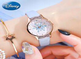 Foto van Horloge 2020 women luxury crystal snowflake frozen cute girl watch lady leather strap wristwatch wom