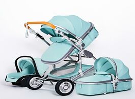 Foto van Baby peuter benodigdheden luxury multifunctional 3 in 1 stroller portable high landscape folding car