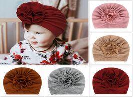 Foto van Baby peuter benodigdheden new cute autumn winter warm flower hat newborn infant toddler caps turban 