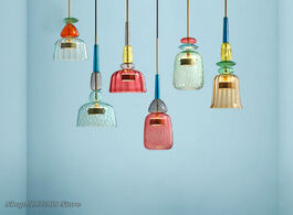 Foto van Lampen verlichting nordic color candy pendant lights modern living room bedroom children s single he
