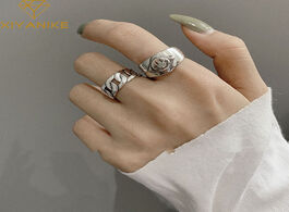 Foto van Sieraden xiyanike trendy 925 sterling silver smiling face width ring for women vintage weaving party