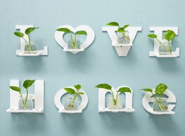 Foto van Huis inrichting 4pcs home love letter wall hanging potted plant storage shelf holder room decor