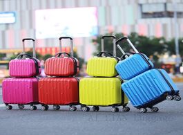 Foto van Tassen travel suitcase 18inch carry ons cabin luggage trolley case rolling set abs women spinner whe