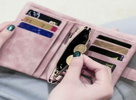 Foto van Tassen new women short small money purse wallet ladies leather folding coin card holder envelope clu