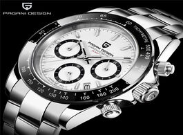 Foto van Horloge pagani designfashion men quartz watch luxury sports stainless steel 100m waterproof chronogr