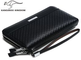 Foto van Tassen kangaroo kingdom men clutch bags genuine leather brand handbag double zipper large capacity h