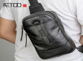Foto van Tassen aetoo men s shoulder bag leather casual messenger youth fashion chest