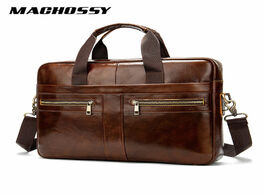 Foto van Tassen vintage leather men s bag genuine messenger shoulder bags male laptop briefcase casual handba