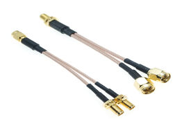 Foto van Elektrisch installatiemateriaal sma to 2x male female y type splitter combiner jumper cable pigtail 