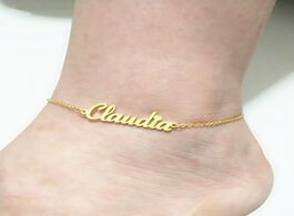 Foto van Sieraden custom name anklet personalized jewelry customized stainless steel enkelbandje rose gold co