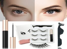 Foto van Schoonheid gezondheid 3 pairs magnetic eyelashes with eyeliner and tweezer set soft lashes