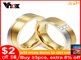 Foto van Sieraden vnox wedding rings for women men gold color elegant lovers promise jewelry personalize engr