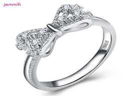 Foto van Sieraden hot silver bow knot ring cubic zircon 925 sterling for women girls engagement finger rings 