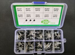 Foto van Elektronica componenten 200pcs transistor kit box 10values 20pcs 2n2222 2n2907 2n3904 2n3906 s8050 s