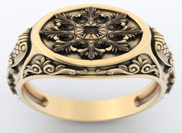 Foto van Sieraden men s 925 silver vintage domineering ring 18k yellow gold plated rose gift jewelry wholesal
