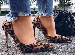 Foto van Schoenen kamucc high heels shoes women pumps flock leopard print sexy stilettos 10 12cm party heeled