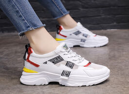 Foto van Schoenen women platform sneakers chunky vulcanized shoes korean fashion female trainers sports white