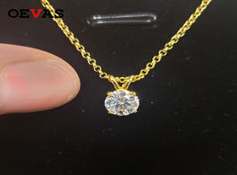 Foto van Sieraden oevas real 1 carat d color moissanite pendant for women 18k gold plated 100 925 sterling si