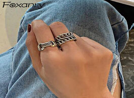 Foto van Sieraden foxanry 925 sterling silver engagement rings for women new fashion vintage chain thai punk 