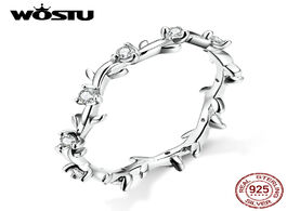 Foto van Sieraden wostu genuine 925 sterling silver branch with clean zircon rings for women fashion jewelry 