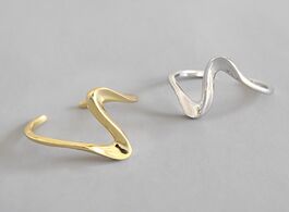 Foto van Sieraden 925 sterling silver open rings korean twisted wave gold color anel finger ring for women st