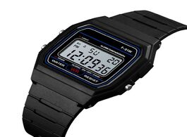 Foto van Horloge sports electronic watch multi function ultra thin luminous alarm clock children s f 91w