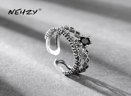 Foto van Sieraden nehzy 925 sterling silver ring high quality hollow woman fashion jewelry opening adjustable