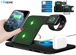 Foto van Telefoon accessoires 15w qi fast wireless charger stand for iphone 11 xr x 8 apple watch 4 in 1 fold