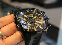 Foto van Horloge reef tiger rt top brand luxury big watch for men blue dial mechanical tourbillon sport watch