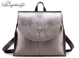 Foto van Tassen 2020 new high quality pu leather backpacks women leisure travel backpack fashion school bags 